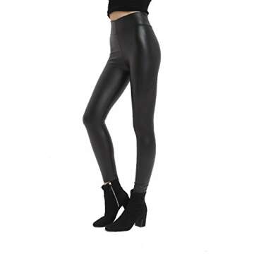 MCEDAR Women's High Waist Faux Leather Leggings for Stylish Outfits