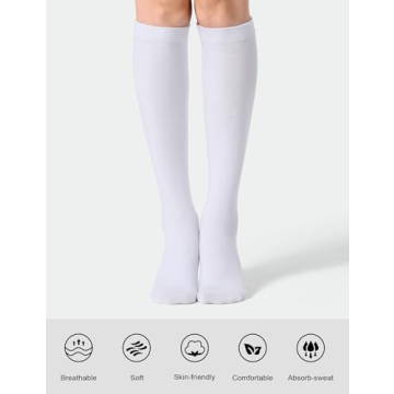 Joulli Knee High Athletic Socks for Women - 3 Pair Set