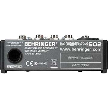 Behringer XENYX 502 Premium 5-Input 2-Bus Mixer with XENYX Mic Preamp and British EQ