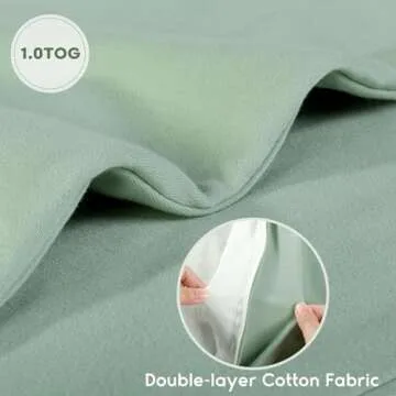 Yoofoss Baby Sleep Sack 0-6 Months TOG 1.0 Baby Wearable Blanket, 2 Pack 100% Cotton Infant Toddler Sleeping Sack 2-Way Zipper Lightweight Sleep Sack