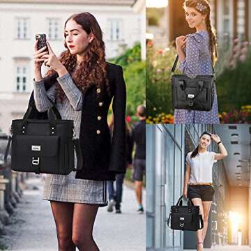 Weitars Insulated Lunch Bag for Men Women,Leak Proof Lunch Box for Work,Extra Large Lunch Tote Bag With Removable Shoulder Strap with Side Pockets,Reusable Lunch Cooler Purse For Picnic Hiking