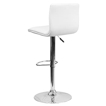 Flash Furniture Vincent Modern Adjustable Barstool - White/Chrome