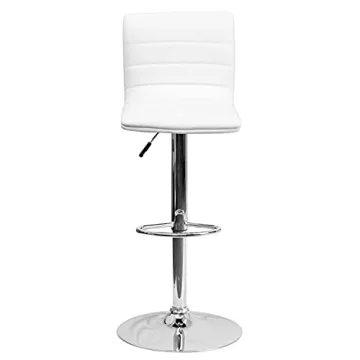 Flash Furniture Vincent Modern Adjustable Barstool - White/Chrome