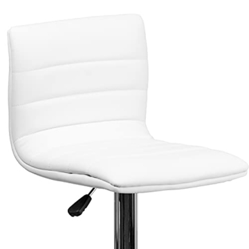 Flash Furniture Vincent Modern Adjustable Barstool - White/Chrome