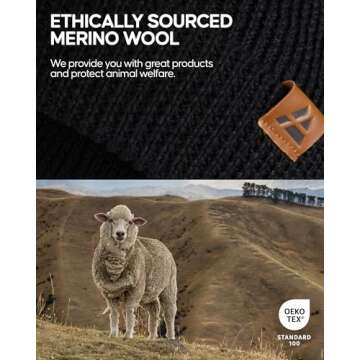 DANISH ENDURANCE Merino Wool Beanie Unisex Winter Hat