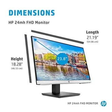 HP 24mh FHD Monitor with 23.8-Inch IPS Display