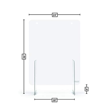 Portable Sneeze Guard - 24"x36" Protective Shield