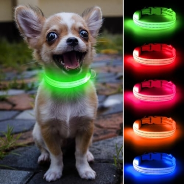 Light Up Dog Collar - Reflective LED Rechargeable Collars for Safety