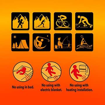 WORLD-BIO Body Warmers for Cold Weather, Hot Hands Body Warmers with Adhesive Backing Long Lasting Safe Natural Odorless Air Activated Disposable - Up to 12 Hours of Heat - 20 Packs