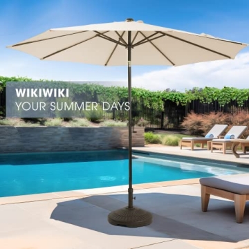 Wikiwiki 9 FT Patio Umbrella with Tilt and Crank System