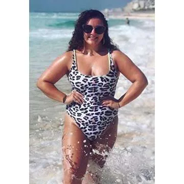 CinShein Women's Bikini High Cut Leopard Print One Piece Monokini Swimsuits Backless Thong Bathing Suits (US S, Leopard 01)