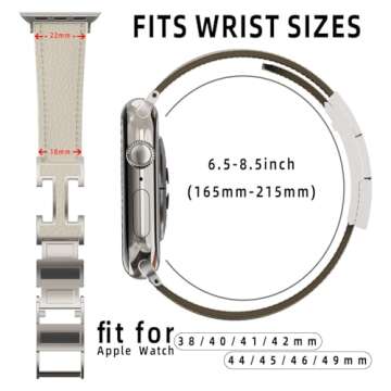 Leather Magnetic Watch Band Compatible with Apple Watch Ultra Band 49mm 46mm 45mm 44mm 42mm 41mm 40mm 38mm,Designer Replacement Strap for Women Men iWatch Ultra 2/Ultra/SE/Series 9/8/7/6/5/4/3/2/1