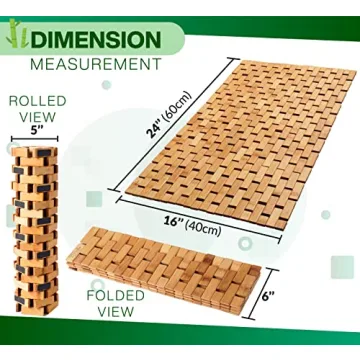 Bamboo Bath Mat - Portable & Stylish Bathroom Essential