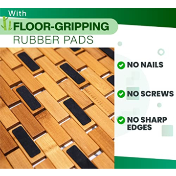 Bamboo Bath Mat - Portable & Stylish Bathroom Essential