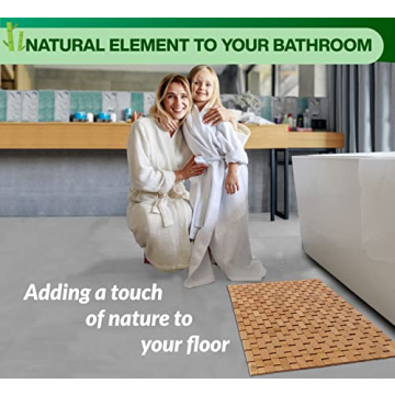 Bamboo Bath Mat - Portable & Stylish Bathroom Essential