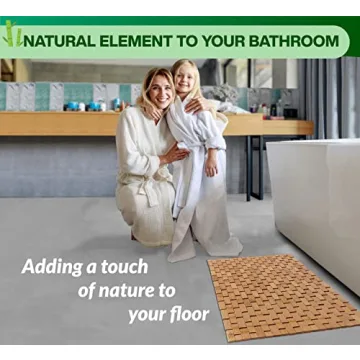 Bamboo Bath Mat - Portable & Stylish Bathroom Essential