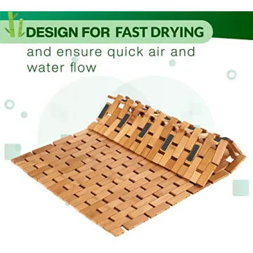 Bamboo Bath Mat - Portable & Stylish Bathroom Essential