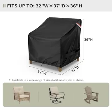 KylinLucky Waterproof Patio Chair Covers 32W x 37D x 36H