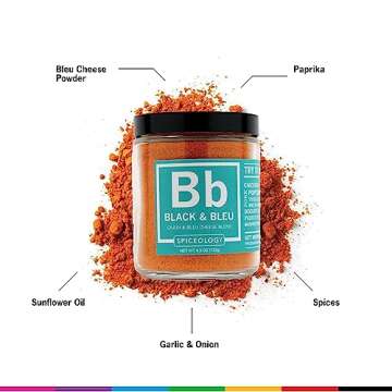 Spiceology – Black & Bleu Cajun Seasoning – Gourmet Blend of Real Bleu Cheese & Blackening Spices – Perfect for Chicken, Steak, Burgers, Seafood & More