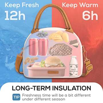 TOURIT Women's Insulated Lunch Bag for Work and Picnics