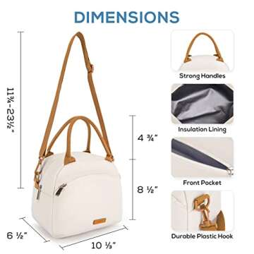 TOURIT Women's Insulated Lunch Bag for Work and Picnics