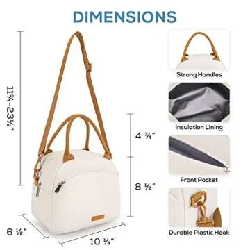 TOURIT Women's Insulated Lunch Bag for Work and Picnics