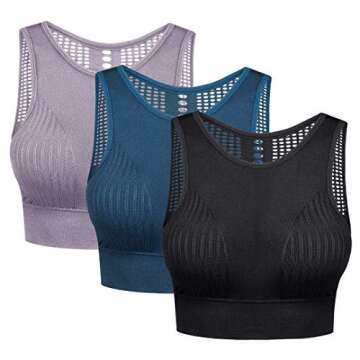 qualidyne Sports Bra for Women Padded Medium Support Yoga Bras Running Gym Workout Fitness Top