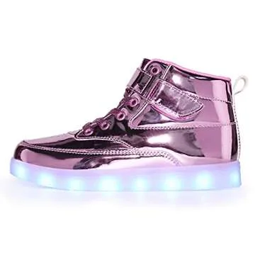 Voovix Kids LED High-top Shoes Rechargeable Sneakers