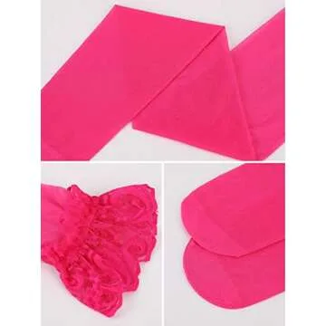 Geyoga 6 Pairs Thigh High Stockings Lace Tights Silky Semi Sheer Valentine's Day Stocking for Women(Black, White, Skin Color, Red, Rose Red, Pink)