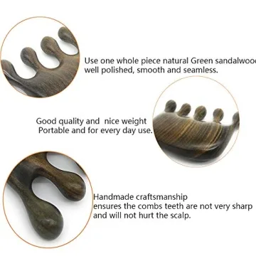 Natural Green Sandalwood Comb No Static Scalp Massage Hair Care