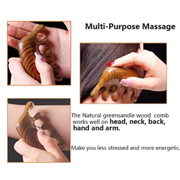 Natural Green Sandalwood Comb No Static Scalp Massage Hair Care