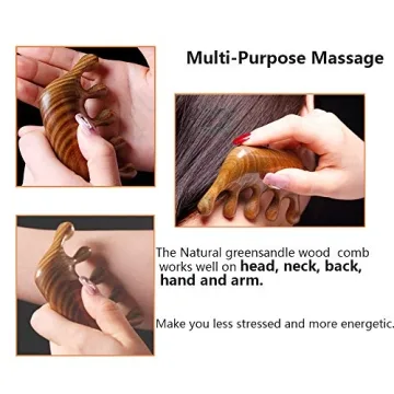 Natural Green Sandalwood Comb No Static Scalp Massage Hair Care