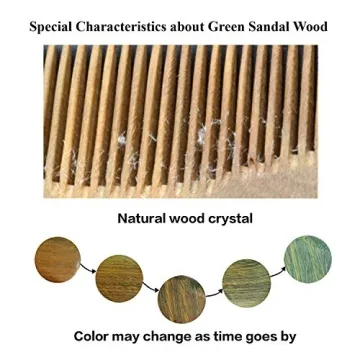 Natural Green Sandalwood Comb No Static Scalp Massage Hair Care