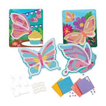 The Orb Factory Sticky Mosaics Butterflies Arts & Crafts, Yellow/Blue/Pink/Purple/Pink, 12" x 2" x 1...