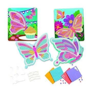 The Orb Factory Sticky Mosaics Butterflies Arts & Crafts, Yellow/Blue/Pink/Purple/Pink, 12" x 2" x 10.75"
