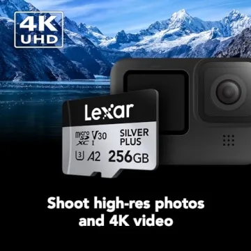 Lexar 256GB (2-Pack) Professional Silver Plus microSDXC Memory Card w/SD Adapter, UHS-I, C10, U3, V30, Full-HD & 4K Video, Up to 205/150 MB/s Read/Write, for Videographers, Gamers (LMSSIPL256G-B2ANU)