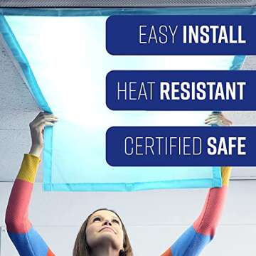 GlareShade Fluorescent Light Covers for Classroom or Office | Magnetic Fluorescent Light Covers for Ceiling Lights Provide Relief from Glare, Headaches, & Sensory Overload | 2 Count Blue