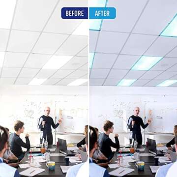 GlareShade Fluorescent Light Covers for Classroom or Office | Magnetic Fluorescent Light Covers for Ceiling Lights Provide Relief from Glare, Headaches, & Sensory Overload | 2 Count Blue