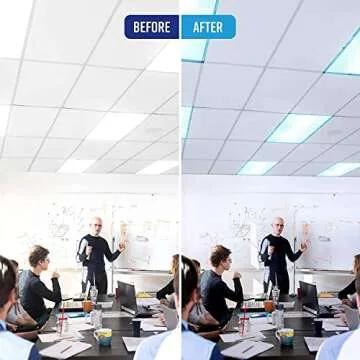 GlareShade Fluorescent Light Covers for Classroom or Office | Magnetic Fluorescent Light Covers for Ceiling Lights Provide Relief from Glare, Headaches, & Sensory Overload | 2 Count Blue