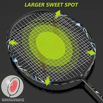 Nalax Badminton Set: 2 Player Carbon Fiber Rackets & Shuttlecocks