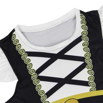 Mizzuco Girls Pirate Costume Toddler Cosplay Dance Dress Kids Dress Halloween Role Play Outfits (Bla...