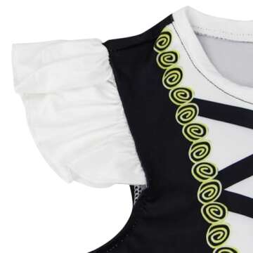 Mizzuco Girls Pirate Costume Toddler Cosplay Dance Dress Kids Dress Halloween Role Play Outfits (Black, 110CM/3-4T)