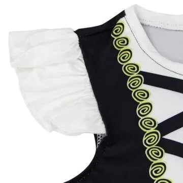 Mizzuco Girls Pirate Costume Toddler Cosplay Dance Dress Kids Dress Halloween Role Play Outfits (Black, 110CM/3-4T)