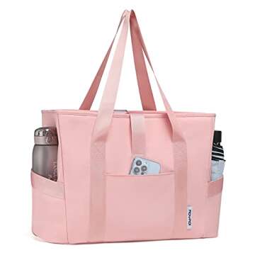 Moyaqi Yoga Tote Bag with Water Bottle Pockets Gym Bag with Yoga Mat Strap Weekender Bags for Women ...