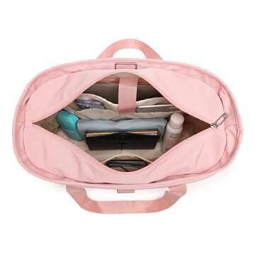 Moyaqi Yoga Tote Bag with Water Bottle Pockets Gym Bag with Yoga Mat Strap Weekender Bags for Women Men