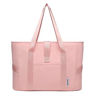 Moyaqi Yoga Tote Bag with Water Bottle Pockets Gym Bag with Yoga Mat Strap Weekender Bags for Women Men