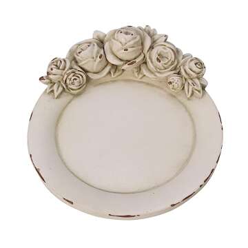 S-MANTIS Vintage Tray Antique Trinket Dish, Round Small, Rings Earrings Holder with Sophisticated 3D...