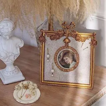 S-MANTIS Vintage Tray Antique Trinket Dish, Round Small, Rings Earrings Holder with Sophisticated 3D Floral Decoration, Mini Storage Organizer, Gift, Aesthetic Room Decor (Distressed White Flower)