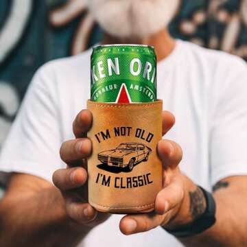 Leather Can Cooler for Dads - Unique Father's Day Gift