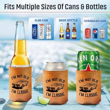 Leather Can Cooler for Dads - Unique Father's Day Gift